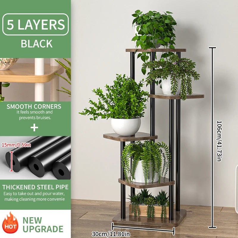 support en bois pour plantes et pots de fleurs intérieur
