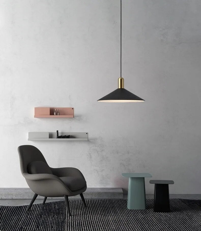 lampe suspendue moderne fer abat-jour décoration intérieure café bar - vue 4 sur 10