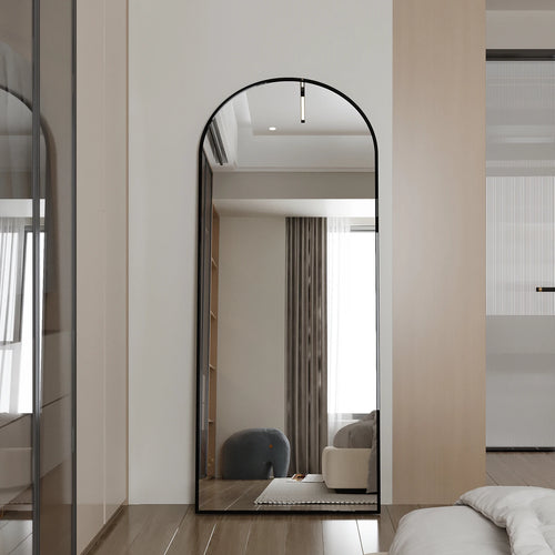 miroir sur pied en verre trempé inclinable et mural - vue 4 sur 6