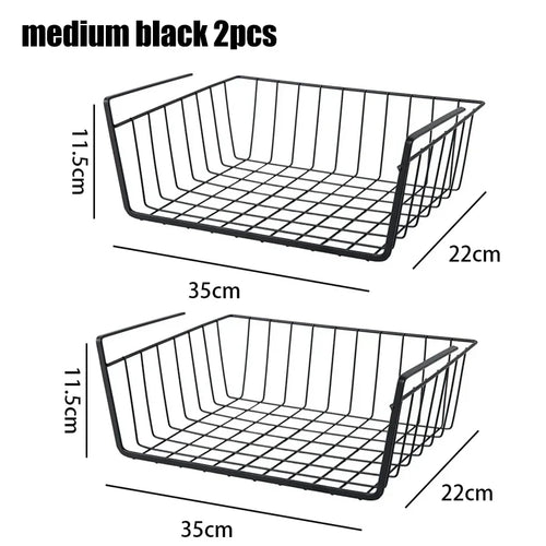 paniers de rangement suspendus en métal pour organisation polyvalente - vue 15 sur 18