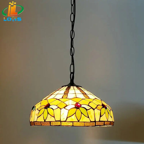 lustre tiffany feuilles éclairage créatif pour café restaurant bar - vue 5 sur 6