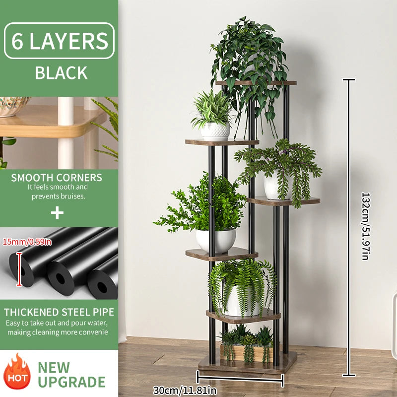 support en bois pour plantes et pots de fleurs intérieur - vue 10 sur 12
