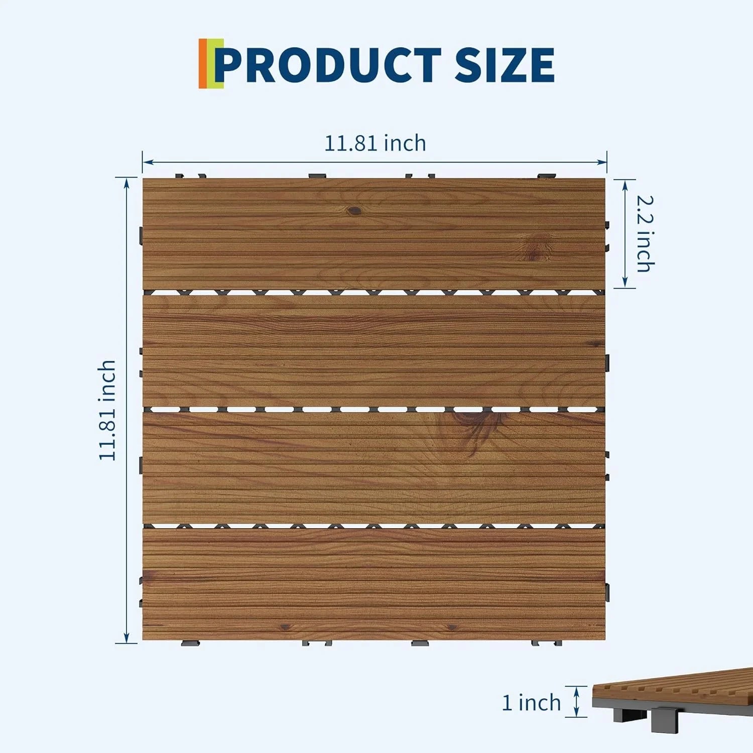 Dalles terrasse acacia clipsables antiderapant 30x30 balcon piscine