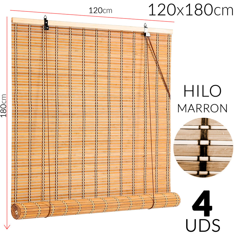 Store vénitien bambou pour fenêtre porte salon terrasse