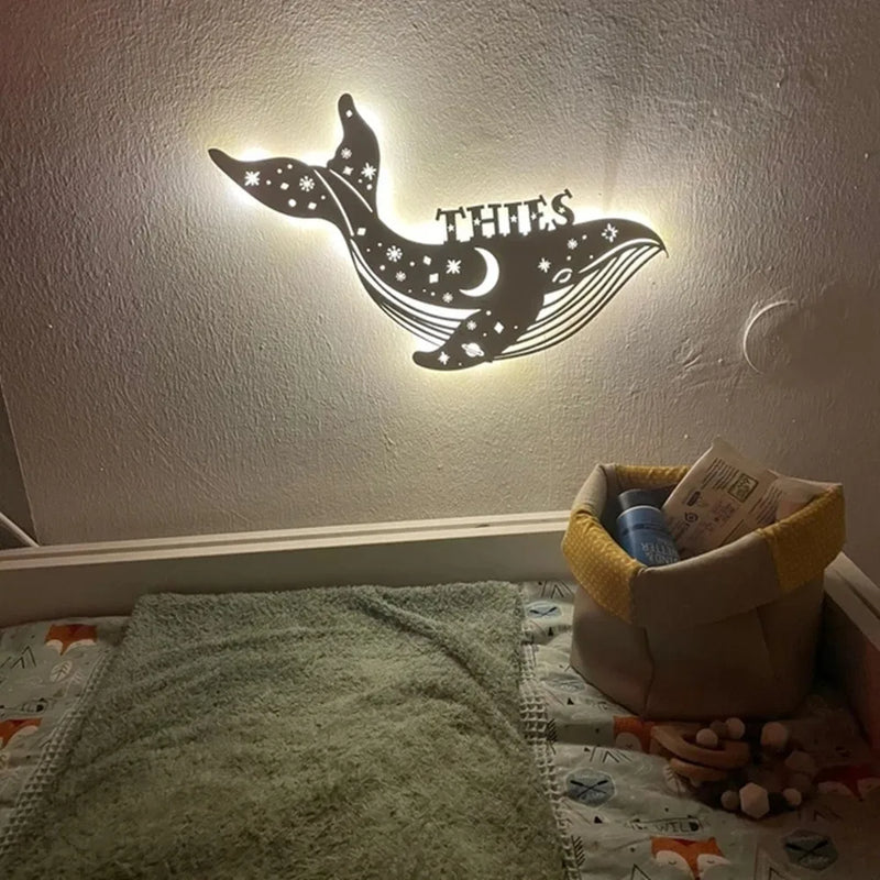 Applique murale LED USB personnalisée en forme de baleine