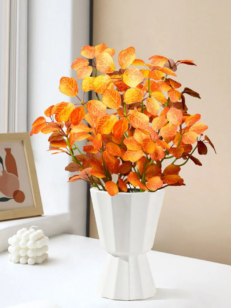 plantes artificielles schefflera trèfle et eucalyptus pour décoration maison - vue 3 sur 10