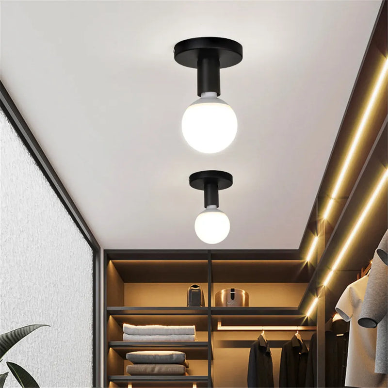 Plafonnier Simple rétro industriel en métal E27 plafonnier pour salon balcon étude salle à manger chambre allée décor à la maison