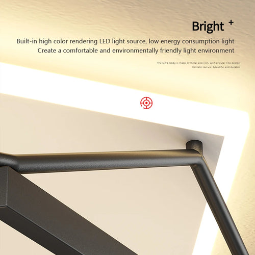 lustre led carré design moderne pour éclairage intérieur minimaliste - vue 6 sur 12