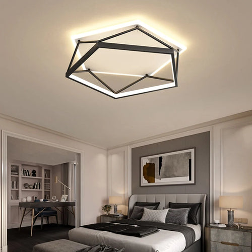 lustre led carré design moderne pour éclairage intérieur minimaliste - vue 4 sur 12