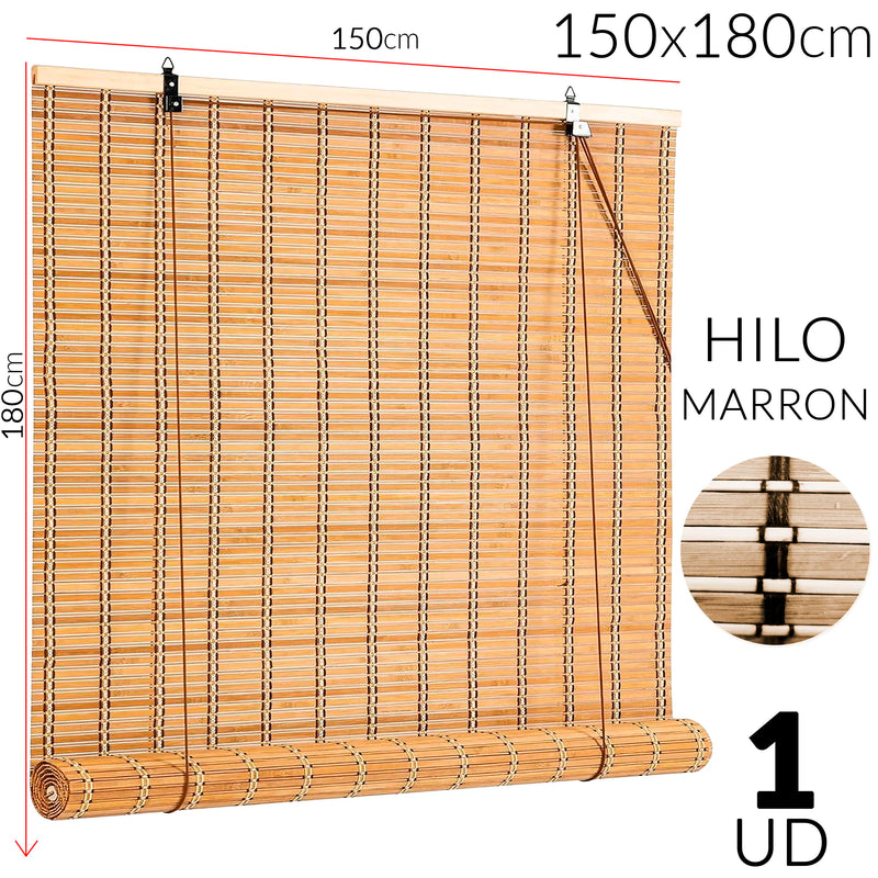 Store vénitien bambou pour fenêtre porte salon terrasse