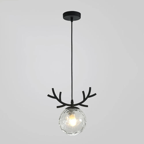 suspension en verre design vintage luminaire plaqué or moderne - vue 9 sur 10