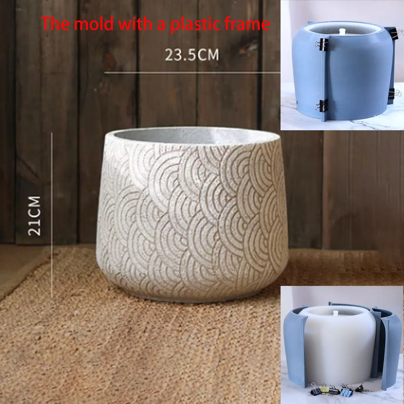 moule en silicone pour pot de fleurs nordique rond