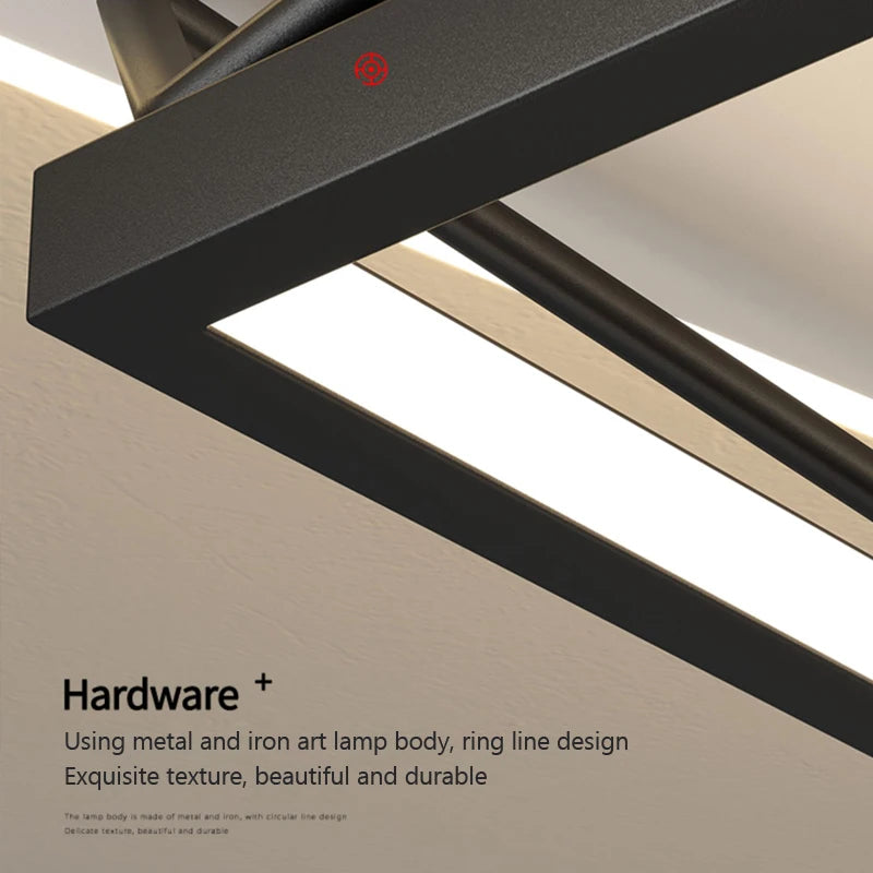lustre led carré moderne pour éclairage décoratif intérieur - vue 6 sur 12