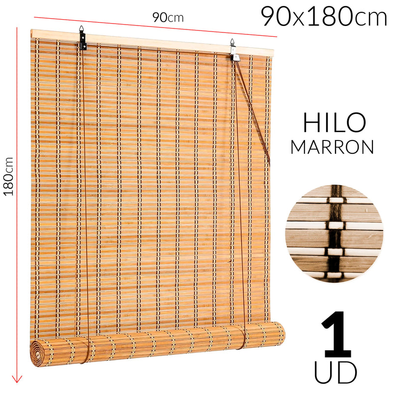 Store vénitien bambou pour fenêtre porte salon terrasse