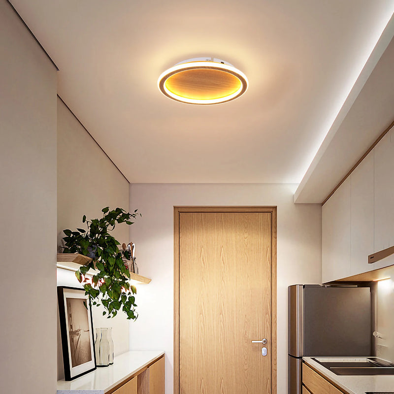 plafonnier led design nordique grain de bois éclairage intérieur décoratif