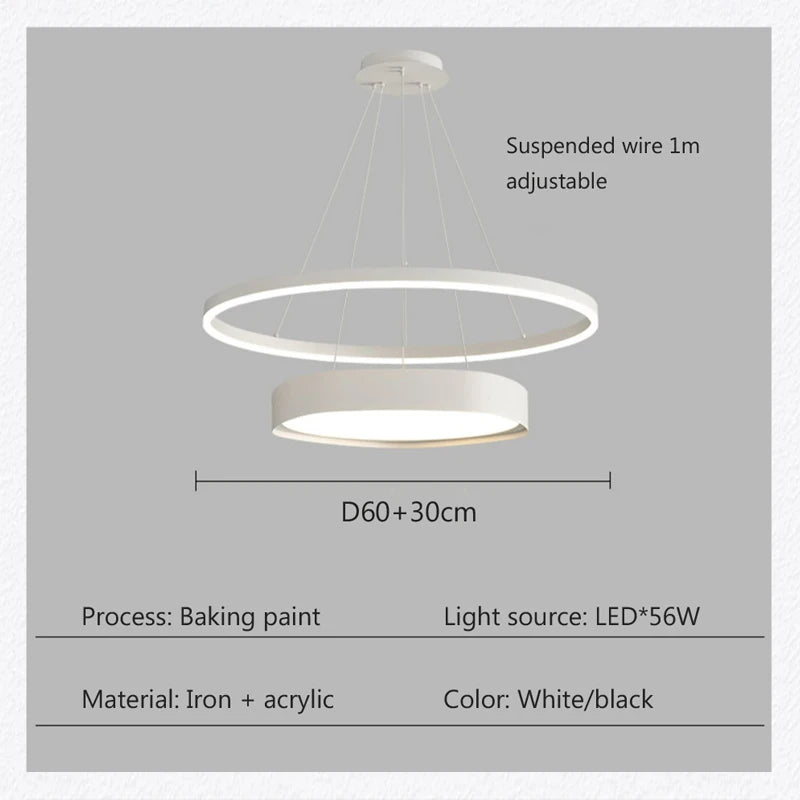lustre nordique moderne à led design créatif et simple - vue 4 sur 8