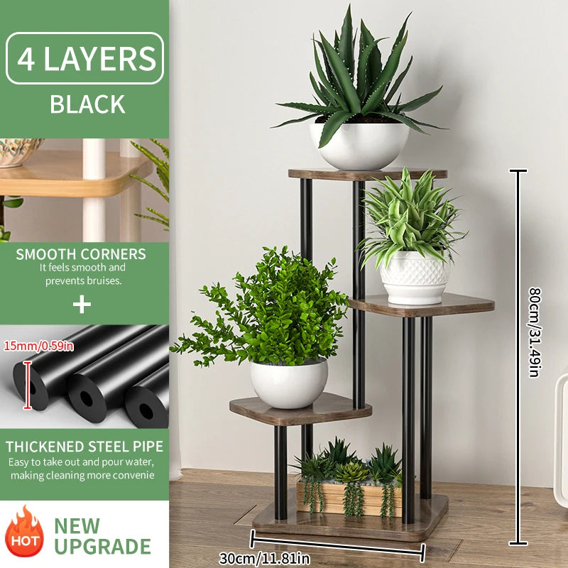 support en bois pour plantes et pots de fleurs intérieur