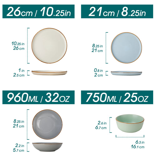 Service de table gres style moderne 16 pieces