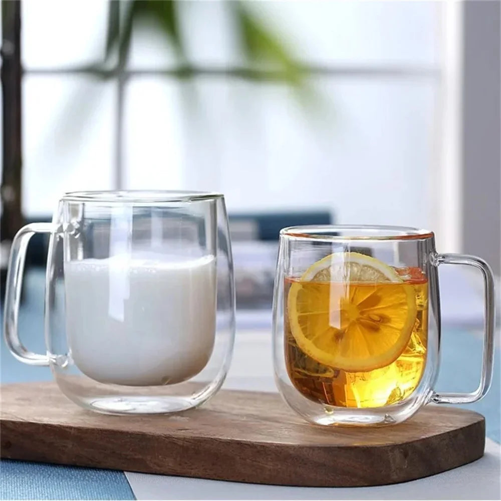 Tasse verre double paroi avec anse isolante thermique - vue 2 sur 7