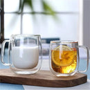 Tasse verre double paroi avec anse isolante thermique