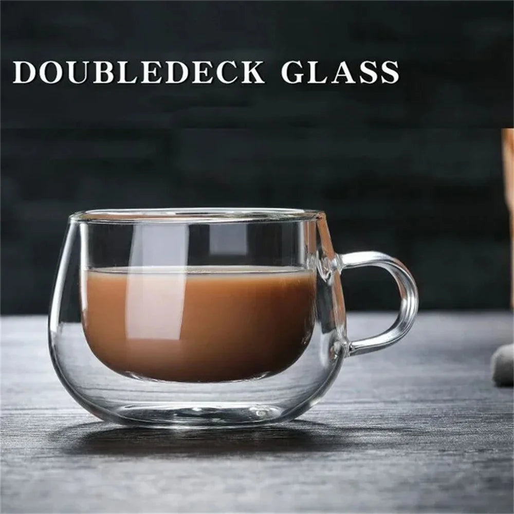 Tasse verre double paroi avec anse isolante thermique - vue 3 sur 7