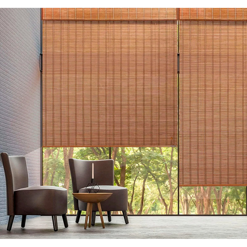 Store vénitien bambou pour fenêtre porte salon terrasse