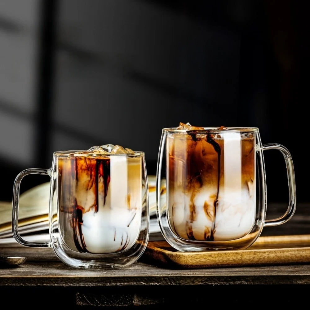 Tasse verre double paroi avec anse isolante thermique - vue 6 sur 7