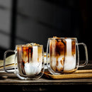 Tasse verre double paroi avec anse isolante thermique
