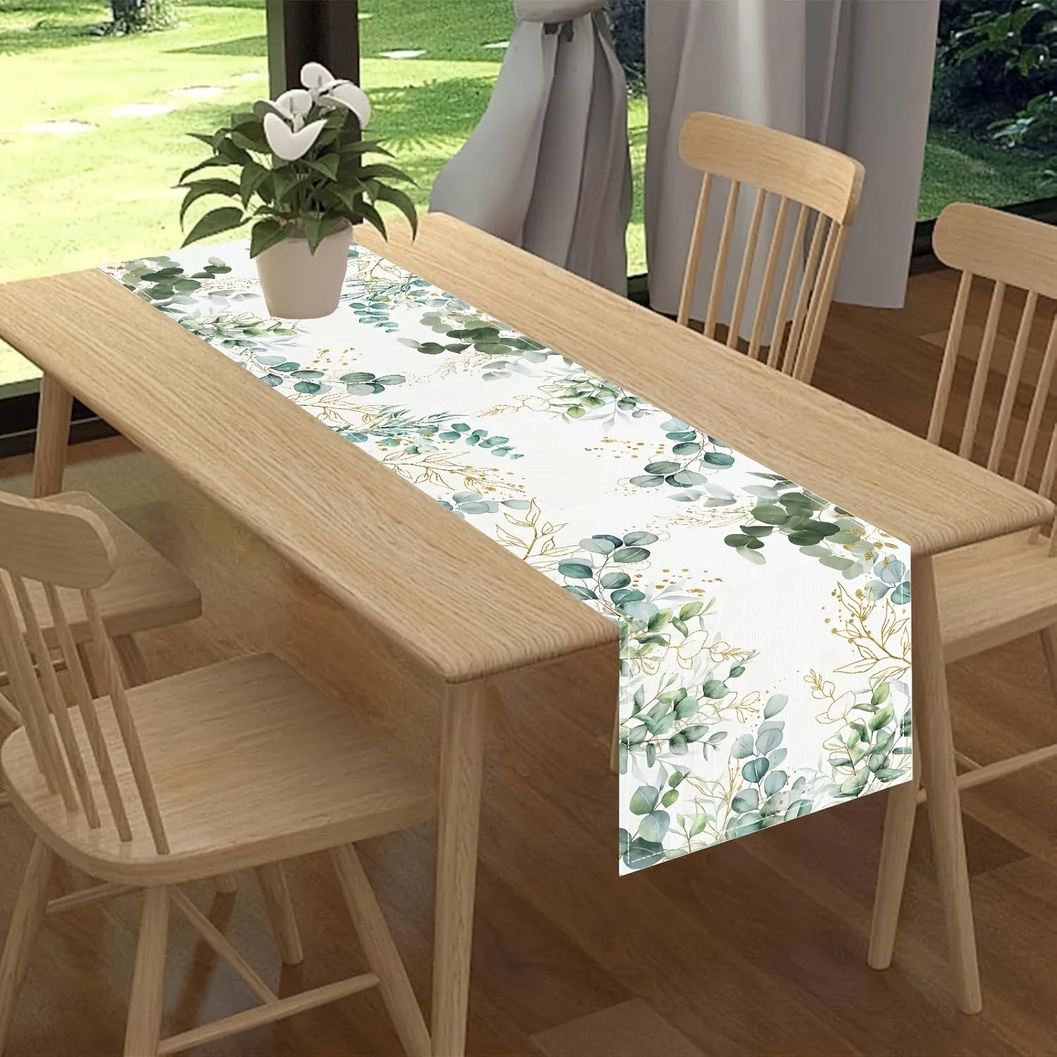 Chemin de table bohème floral style champêtre décoratif - vue 4 sur 5