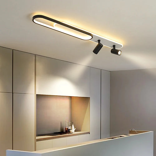 Plafond moderne à LEDs lumière avec projecteurs pour salon chambre cuisine couloir bande blanche allée lampe éclairage intérieur