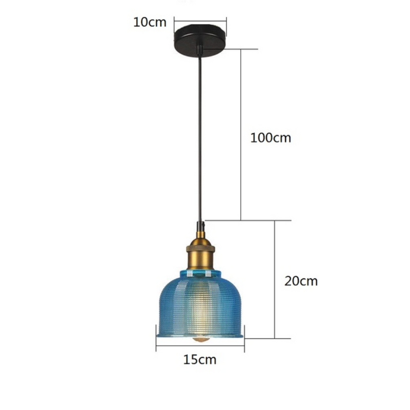 Lámpara de suspensión design en vidrio graneado estilo industrial Bowl