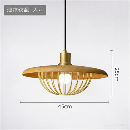 lustre nordique en forme de chapeau de grain de bois - vue 11 sur 12