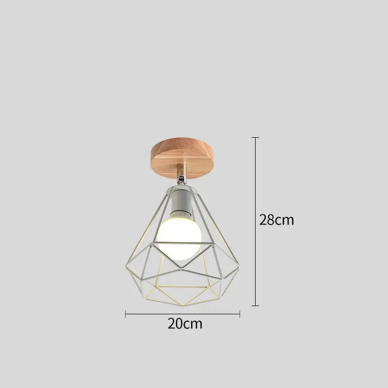 plafonnier led nordique moderne simple en fer triangle - vue 8 sur 18