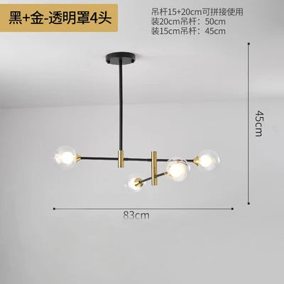 lustre en verre nordique moderne en forme géométrique - vue 9 sur 14