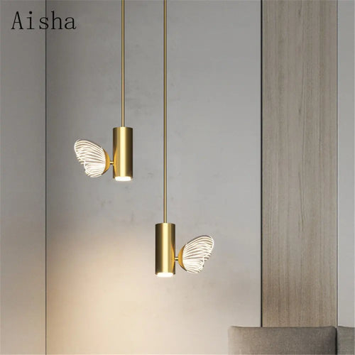 suspension papillon nordique led artistique pour restaurants et cafés - vue 3 sur 7