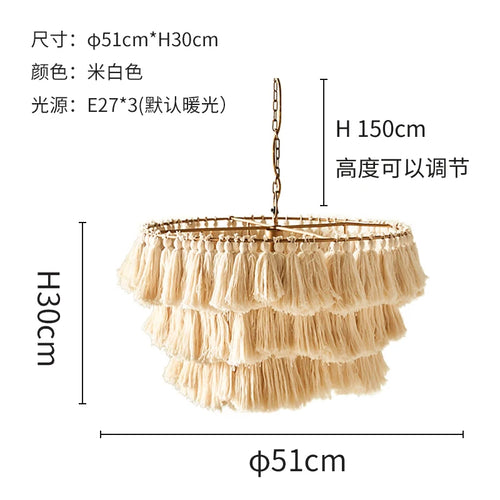 suspension moderne en coton avec pampilles design nordique artistique - vue 20 sur 22
