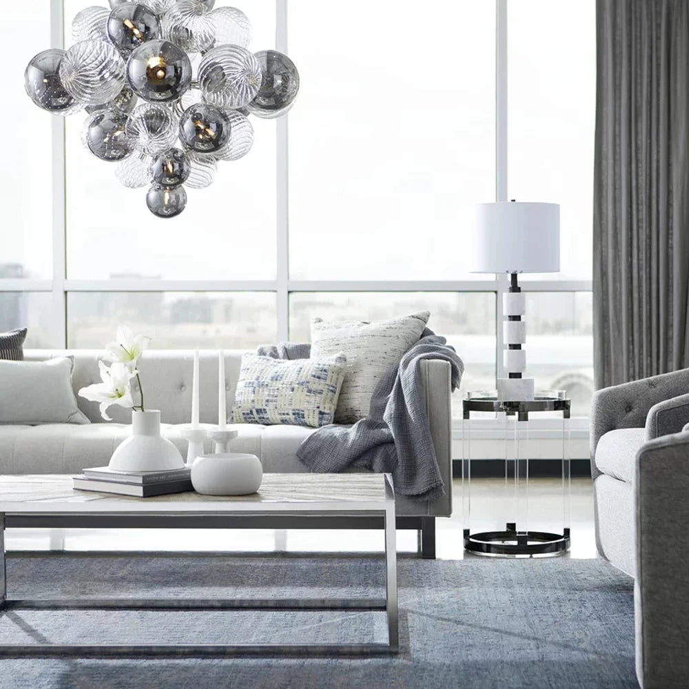 suspension design à bulles de verre postmodernes à led - vue 3 sur 5
