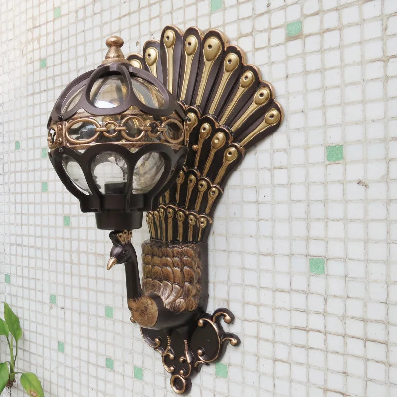 applique murale Style européen rétro paon Led hôtel Art balcon Villa porte lumière adapté à l'éclairage intérieur/extérieur - vue 3 sur 11