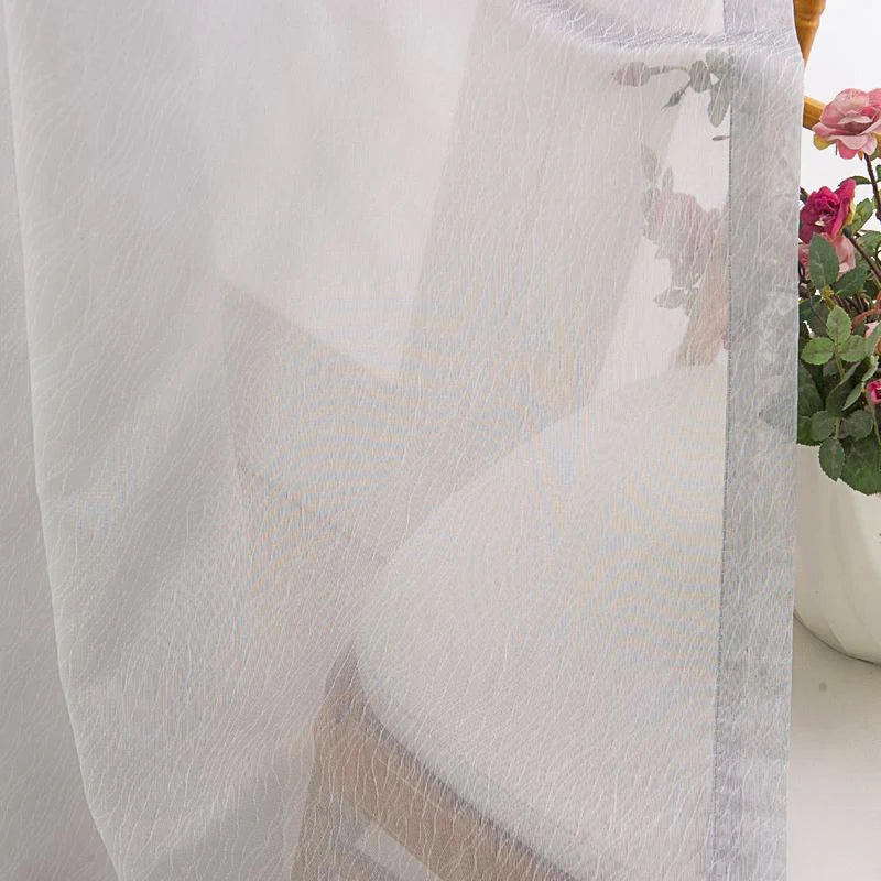 Voilage jacquard floral style rétro pour salon chambre - vue 4 sur 7