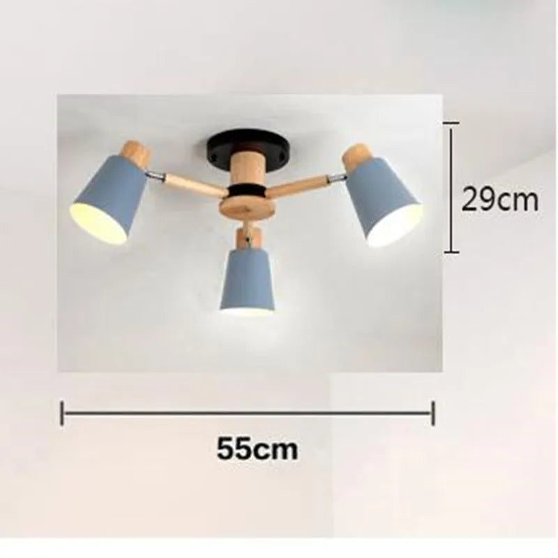 lustre nordique en bois massif simple et moderne - vue 11 sur 18