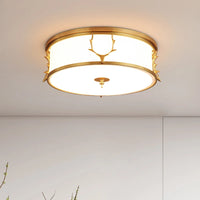 Living room, bedroom lamp, all copper, post-modern light luxury led ceiling lamp, American study, Nordic simple brass lamp