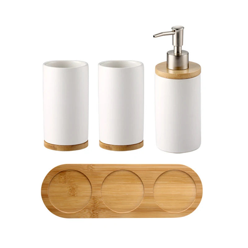 ensemble d'accessoires de salle de bain en céramique trois pièces design - vue 19 sur 21
