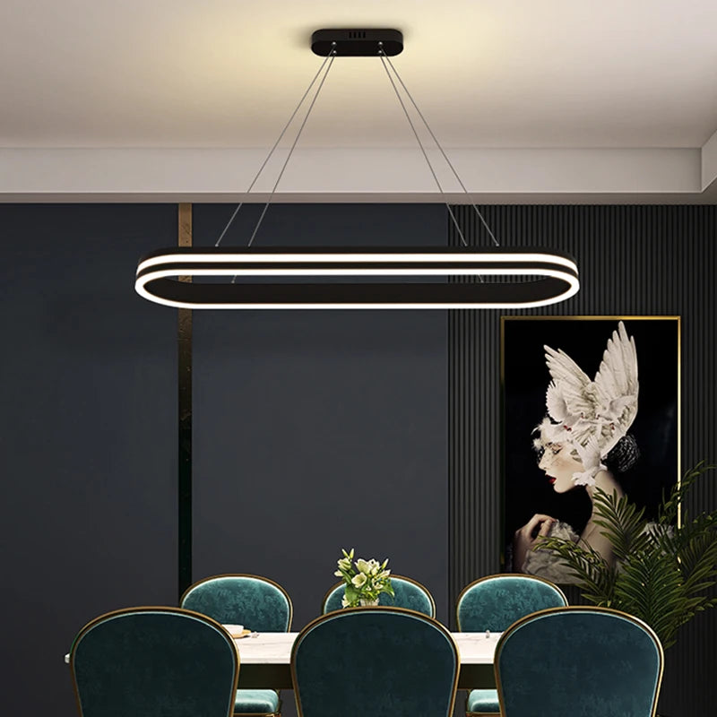 suspension led pour éclairage intérieur moderne et élégant - vue 3 sur 8