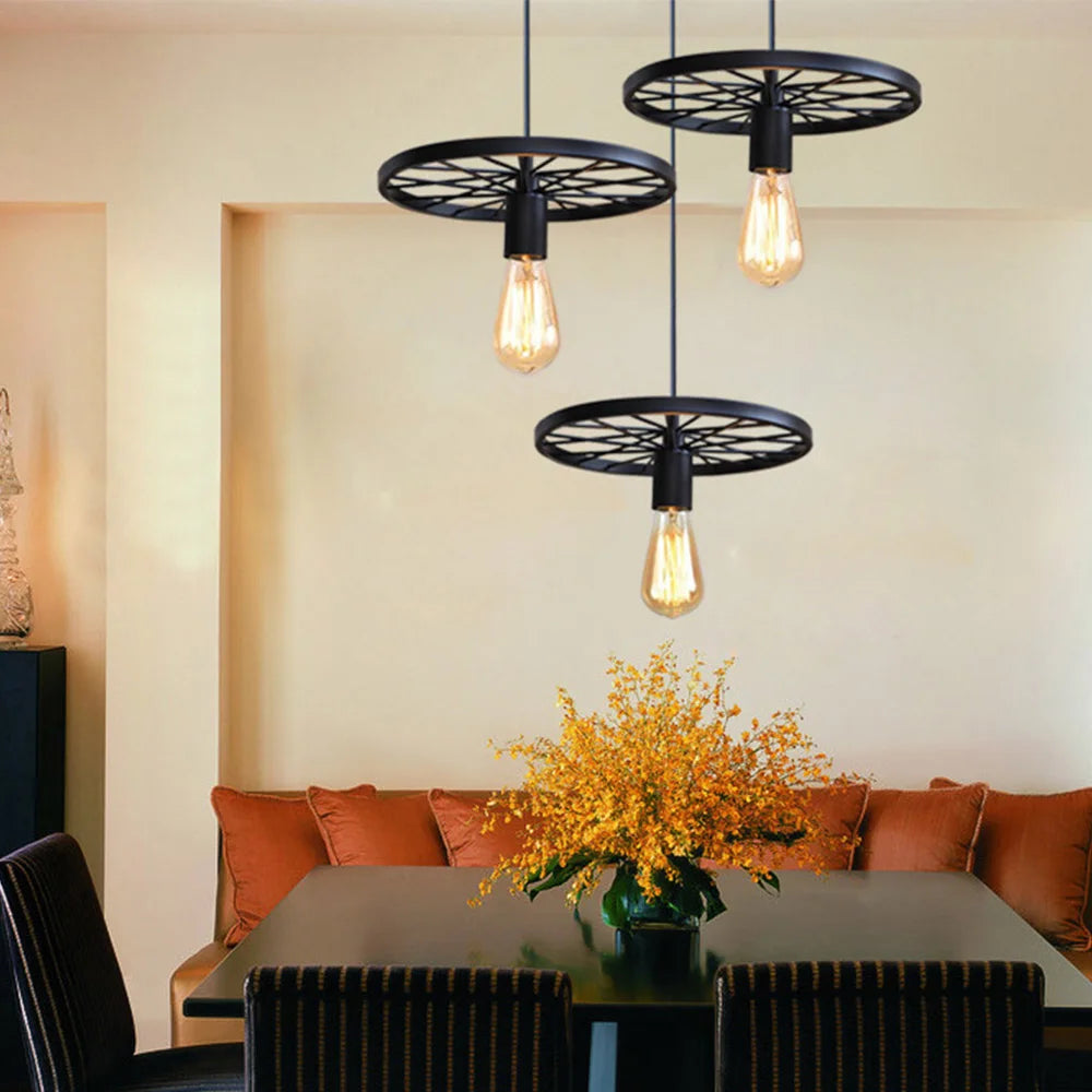suspension rétro à led en fer pour éclairage intérieur - vue 4 sur 7