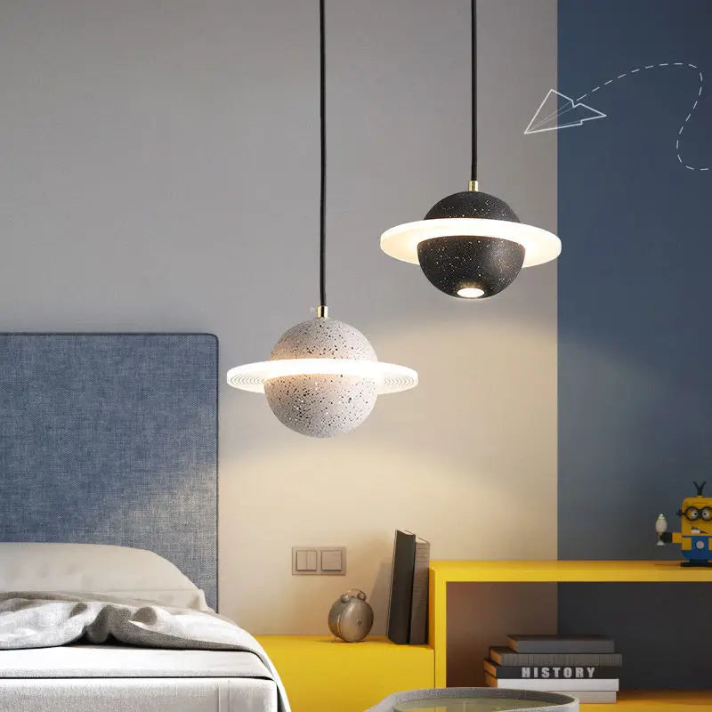 Lampe led suspendue ciment design moderne