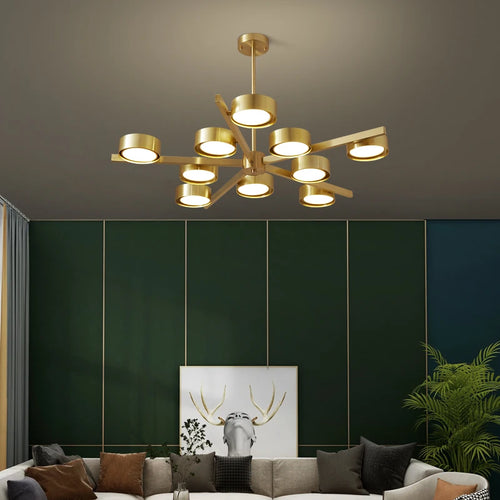 lustre nordique en cuivre design créatif pour éclairage doux - vue 2 sur 8