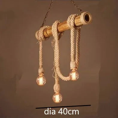 suspension vintage en corde de bambou pour décoration intérieure