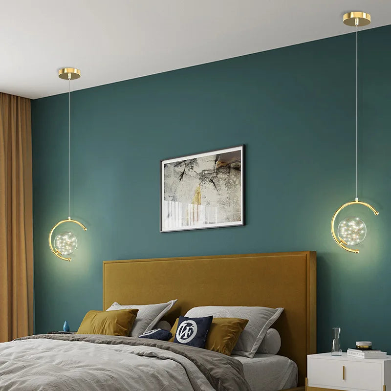 suspension boule de verre nordique pour luminaires gypsophile - vue 4 sur 8