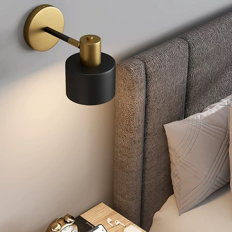 wall lamp Aveiro black and gold brass LED wall light