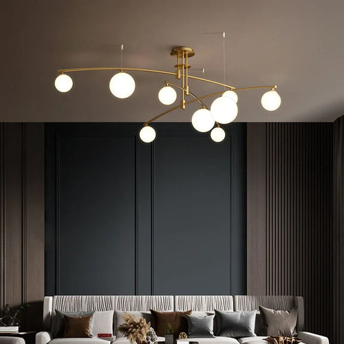 suspension moderne en métal et verre pour intérieur - vue 3 sur 18